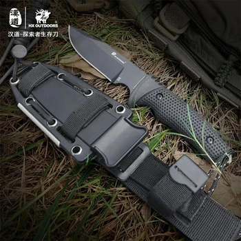 Açık Orman Macera D2 Paslanmaz çelik Kamp Düz Bıçak Avcılık hayatta kalma bıçağı G10 kolu açık dağcılık aracı