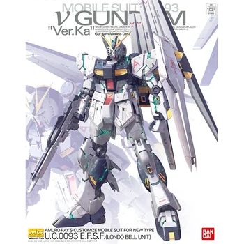 Bandai Orijinal GUNDAM Anime Modeli MG Serisi 1/100 V GUNDAM Ver.Ka Action Figure Montaj Modeli Oyuncaklar Çocuklar için Hediyeler