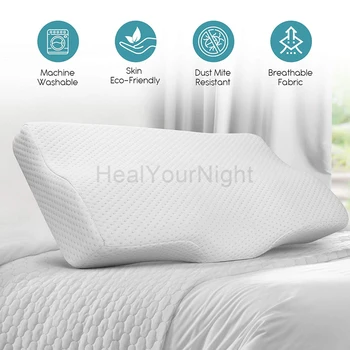 Bellek Köpük Yastıklar yatak Boyun Yastıklar Koruma Yavaş şeklini koruyan köpük Kelebek Şekilli Ortopedik Yastık 50 * 30CM