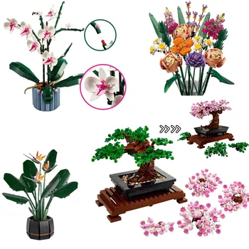 Bonsai Ağacı Çiçek Buketi Perpetual Orkide Succulents Yapı Taşı Tuğla 10281 10311 Ev Dekorasyon Bitki Saksı Hediye Çocuk