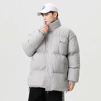 CAAYU 2022 Kış aşağı ceket erkek Moda Rahat Harajuku Büyük Boy Ceket Japon Streetwear Rüzgar Geçirmez Dış Giyim uzun kaban Erkek
