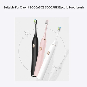 Değiştirilebilir diş fırçası başı Xiaomi Soocas X5 X3 X3U SOOCARE Elektrikli Diş Fırçası Yumuşak Dupont Kıl Yedek Kafa 4/10 adet