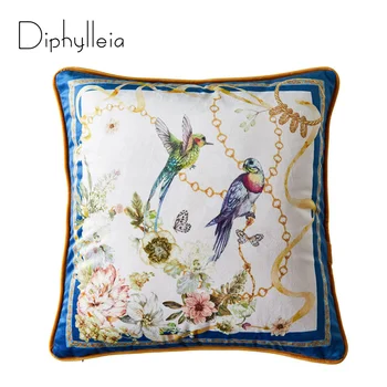 Diphylleia Avrupa Lüks minder örtüsü 30*50 45*45 Hummingbird baskı yumuşak peluş kumaş yastık kılıfı kanepe ev dekorasyon için