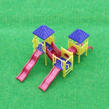 DIY HO N Ölçekli 1:87 1: 150 Çocuk Oyun Parkı Slaytlar ile Mimari Yapı Modelleri Sahne Düzeni İçin Set
