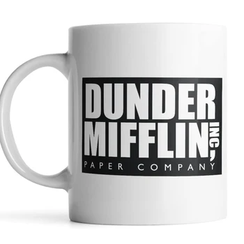 Dunder Mifflin Kupa Tv Gösterisi Ofis Inspired Komik Kahve Kupa Schrute Çiftlikleri kahve fincanı Kişilik Çevre Dostu Seramik Kupalar