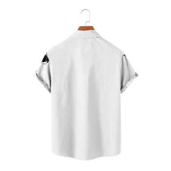 Erkek Giyim 2022 Yeni Rahat erkek gömleği Yaka Moda 3D Dijital Baskı Trendi Gevşek kısa Kollu Gömlek erkek Üst