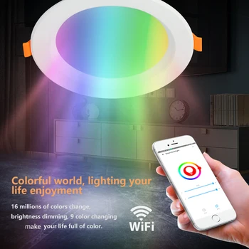 EWeLink Zigbee 3.0 Akıllı RGB C W LED Downlight Gömme Tavan Işığı Ses Grubu Kontrolü Alexa İle Çalışmak / Google Ev