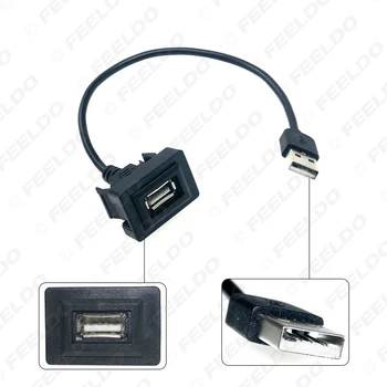 FEELDO Araba USB Tel Adaptörü Toyota Dashboard Gömme Montaj USB 2.0 Bağlantı Noktası Paneli Erkek Kadın uzatma prizi Kablosu Şarj Cihazı