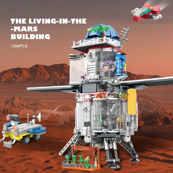 FİKİRLERİ Yaşayan Mars Tuğla Seti Şehir Uzay Yapı Taşları KAPLER Teleskop Roket İstasyonu tuğla oyuncaklar Çocuk Boys İçin Hediye