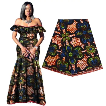 Gerçek Balmumu Ankara Afrika Batik Çift Baskılar Kumaş Afrika Doku En Kaliteli Pamuk Dikiş Malzemesi Elbise Yapımı İçin Zanaat DIY