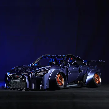 GTR 1:10 MOC Süper Hızlı Yarış Spor Araba 10221 Modeli Yapı Taşları Tuğla Araç Seti Öfkeli noel hediyesi Oyuncak Çocuk İçin