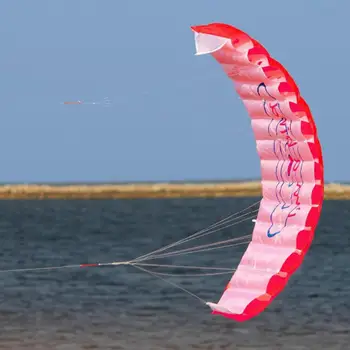 Gökkuşağı paraşüt Açık Eğlenceli Çift Hat Stunt Parafoil Spor Plaj Uçurtma çocuk komik oyuncak şok Eğitim oyuncaklar Skydiving oyuncak