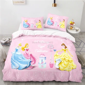 Güzellik Disney Külkedisi Aurora Belle Prenses nevresim takımı 2/3 adet Kar Beyaz Yorgan yatak örtüsü seti Yastık Kılıfı Çocuk Yorgan Kapağı