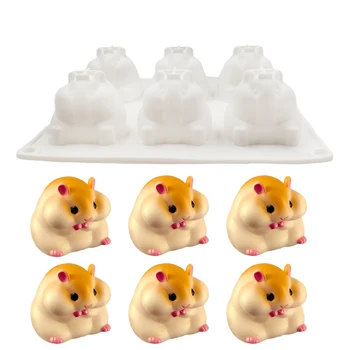 Hamster Silikon Kek Kalıbı Fare Şekli Mus Kalıp Sevimli Hamster Mum Kalıp Pişirme Kek Dekorasyon Araçları Mutfak Aksesuarları