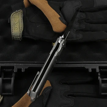 IKI GÜNEŞ TS290 D2 Bıçak Taktik Katlanır Bıçak Titanyum Alaşım Kolu Kamp Cep Bıçaklar Açık Survival EDC Araçları