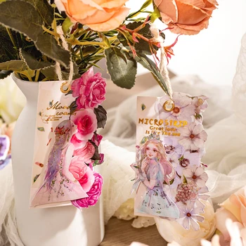 Journamm 10 adet / paket Washi Kağıt Çiçekler Çıkartmalar DIY Scrapbooking Dekor Çerçeve Kolaj Fotoğraf Albümü Yaratıcı Çıkartmalar Kırtasiye