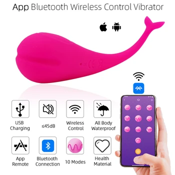 Kadın 10 Frekans Silikon Vibratör APP Bluetooth Kablosuz Uzaktan Kumanda Titreşimli Yumurta G-spot Pussy Yalama Masaj Seks Oyuncakları 4
