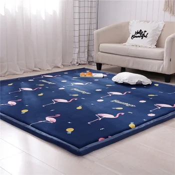 Kalın 3CM Mercan Polar Kadife mat yatak odası halısı Bebek oyun matı oturma odası yatak halı büyük boy Çocuk mat