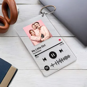 Kişiselleştirilmiş Akrilik Spotify Tarama Kodu Müzik Anahtarlık Özel Fotoğraflar Şarkı Şarkıcı Adı Albüm Kapağı Plak Anahtarlık Kadın Erkek Hediyeler