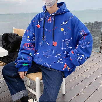 KKSKY Sarı erkek Hoodie Anime Graffiti Kazak Kapşonlu Hoodies Adam 2020 Harajuku Japon Hip Hop Streetwear Boy 5XL