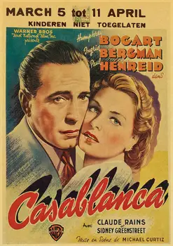 Klasik romantik film Kazablanka Retro Poster Vintage poster Duvar Dekor Ev Bar Cafe daire dekorasyon