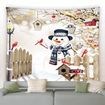 Komik Sevimli Noel Kardan Adam Goblen Noel Ağaçları Kış Orman Manzara Duvar Asılı Ev Yatak Odası Oturma Odası Dekor Estetik