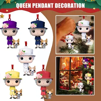 Kraliçe Elizabeth Iı Kolye Asılı Ağaç Süsler Birliği Malzemeleri Noel Jack Bayrak Parti Favor Dekoratif B8a3