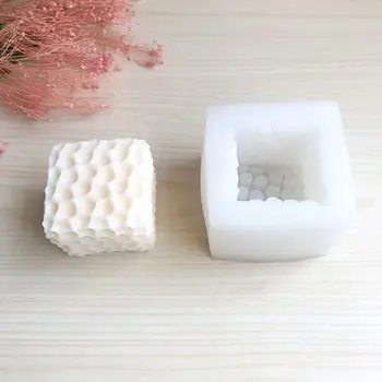 Küp Petek Kokulu Mum Alçı silikon kalıp Gıda Sınıfı çikolatalı mus 3D Küp Şekli Kalıpları Düğün Hediyesi Ev Dekorasyon