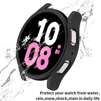 Kılıf + Cam Kapak Samsung Galaxy Watch4 44mm 40mm Ekran Koruyucu Tampon Kabuk Samsung İzle 5 40mm 44mm Koruyucu Kılıf