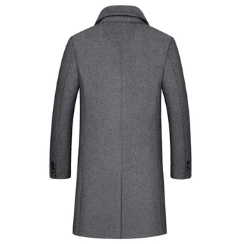 Kış %50 % Yün erkek Uzun Kollu Yünlü Ceketler Moda Pamuk Polar Sıcak Erkek Palto trençkotlar Giyim Erkek