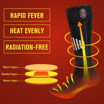 Kış ısıtmalı çorap uzaktan kumanda ısıtma çorap astarı ısınma USB pil açık termal çorap Unisex erkekler kadınlar için bir boyut