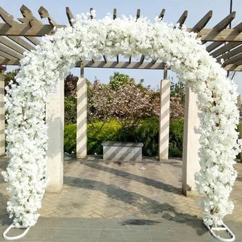 Lüks Düğün Centerpieces Metal Düğün kemerli kapı Asılı Çelenk çiçek stantları Kiraz Çiçekleri İle Düğün Parti Dekor İçin