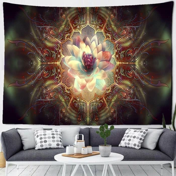 Mandala Goblen Tarot Kartı Kehanet Büyücülük Goblen Güneş Ay Dekorasyon Goblen Yatak Odası Goblen