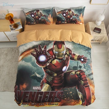 Marvel Demir Adam nevresim takımı Erkek Kız Yetişkin Karikatür Avengers Kaptan Amerika çarşaf Seti Yorgan yatak çarşaf kılıfı Yastık Kılıfı