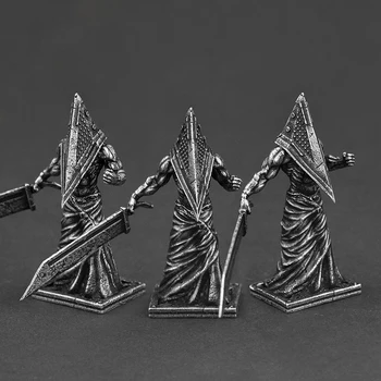 Metal oyun Sessiz Tepe el yapımı üçgen kafa güzellik koruma asker oyuncak modeli bitmiş masaüstü araba sarkaç