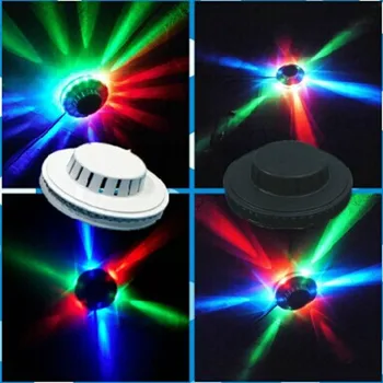 Mini UFO 48 LED çakarlı lamba Ses Kontrolü Renkli Dönen Disko parti ışıkları Noel ktv arka plan duvar Lambası