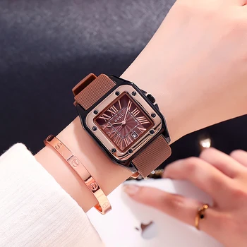 Moda Guou Marka Kadın quartz saat Romen Rakamı Otomatik Tarih Arama Lüks Premium Renkli Silikon Kayış Bayan hediyelik saat