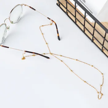 Moda okuma gözlüğü Zinciri Kadınlar için Metal Güneş Gözlüğü Kabloları Boncuklu Gözlük Kordon Tutun Sapanlar Altın Renk Gözlük Tutucu