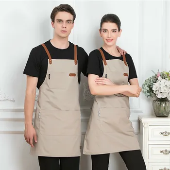 Moda Şef Mutfak önlüğü Kahve Dükkanı Kuaför Kolsuz Çalışma Pişirme Üniforma Önlük Giyim Zehirli