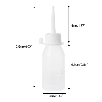 N58C 50ml Endüstriyel Tutkal Jel Yağ Aplikatörü sıkılabilir şişe Şeffaf Beyaz Jet Dağıtıcı