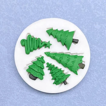 Noel Ağacı Silikon Sugarcraft Kalıp Reçine Araçları çikolatalı kek Pişirme Fondan Kek Dekorasyon Araçları