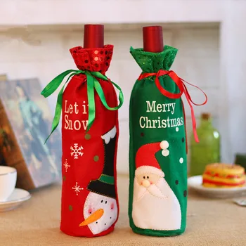 Noel şarap şişesi Kapakları 2022 Noel Süslemeleri noel hediyesi Çanta Yeni Yıl 2023 Noel Navidad Hediyeler