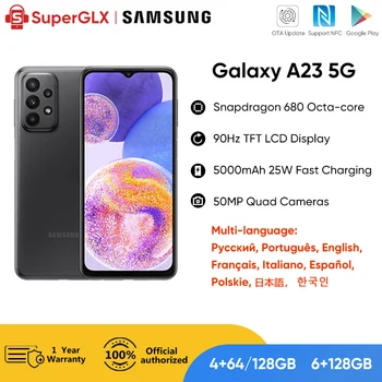 Orijinal Samsung Galaxy A23 A235F 4G Smartphone Snapdragon 680 90Hz PLS lcd ekran 5000mAh Pil 25W Hızlı Şarj Telefon