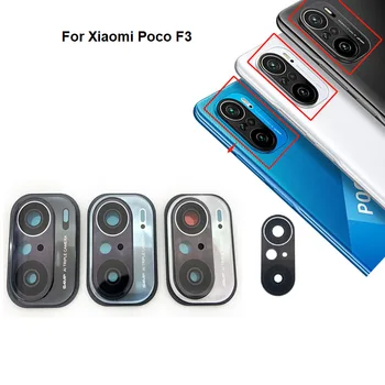 Orijinal Yeni Xiaomi POCO F3 Arka Kamera Cam Arka Lens İle krom çerçeve Tutucu Çerçeve Tutkal Sticker Yapıştırıcı