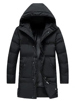 Parkas 2022 Rahat Kış Siyah Ceket erkek Rüzgarlık Sıcak Yastıklı Kapşonlu Palto Moda Giyim Ceket Büyük Boy 8XL Artı Boyutu