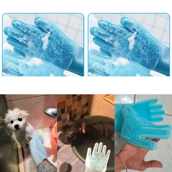 Pet Bakım Eldiven Yumuşak Kedi Köpek Saç Çıkarıcı Nazik Deshedding Fırça Eldiven Banyo Aracı Yavru Kitty Saç Çıkarıcı Mitt Aksesuarları