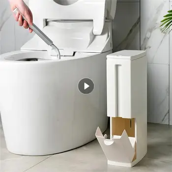 Plastik çöp tenekesi Tuvalet Fırçası İle Banyo çöp kutusu Dar Çöp Kovası Çöp Kovası Mutfak Banyo Ev Temizlik Araçları