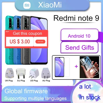 R Orijinal Xiaomi Redmi Not 9 Smartphone 4G net 128GB Küresel Sürüm Helio G85 Octa Çekirdek 6000mAh