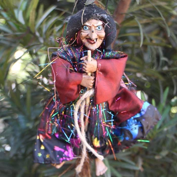 Rastgele Renk Cadılar Bayramı Asılı Korku Cadı Heykelcik Cadılar Bayramı Partisi Dekorasyon Kolye Süsler Parti Bahçe noel dekoru