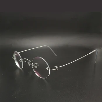 Retro küçük yuvarlak çerçeve vidasız gözlük reçete okuma gözlüğü erkekler ve kadınlar için çerçevesiz yuvarlak miyopi optik gözlük